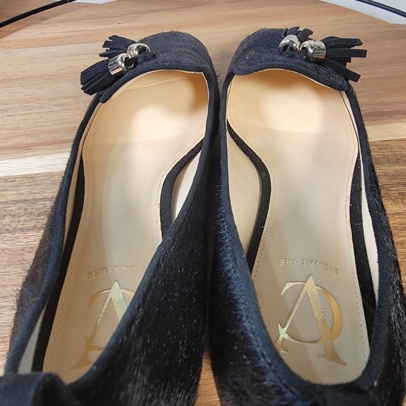 VC Signature Black Calf Hair Leather Tassel Loafers Size 8 - Picture 11 of 17